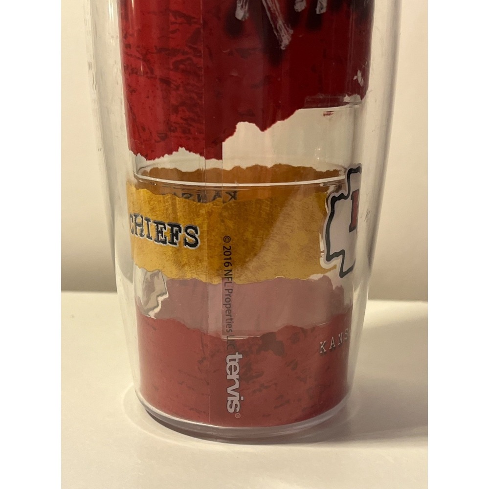 Tervis Kansas City Chiefs NFL Tumbler Red Clear Yellow Football - Picture 3 of 9
